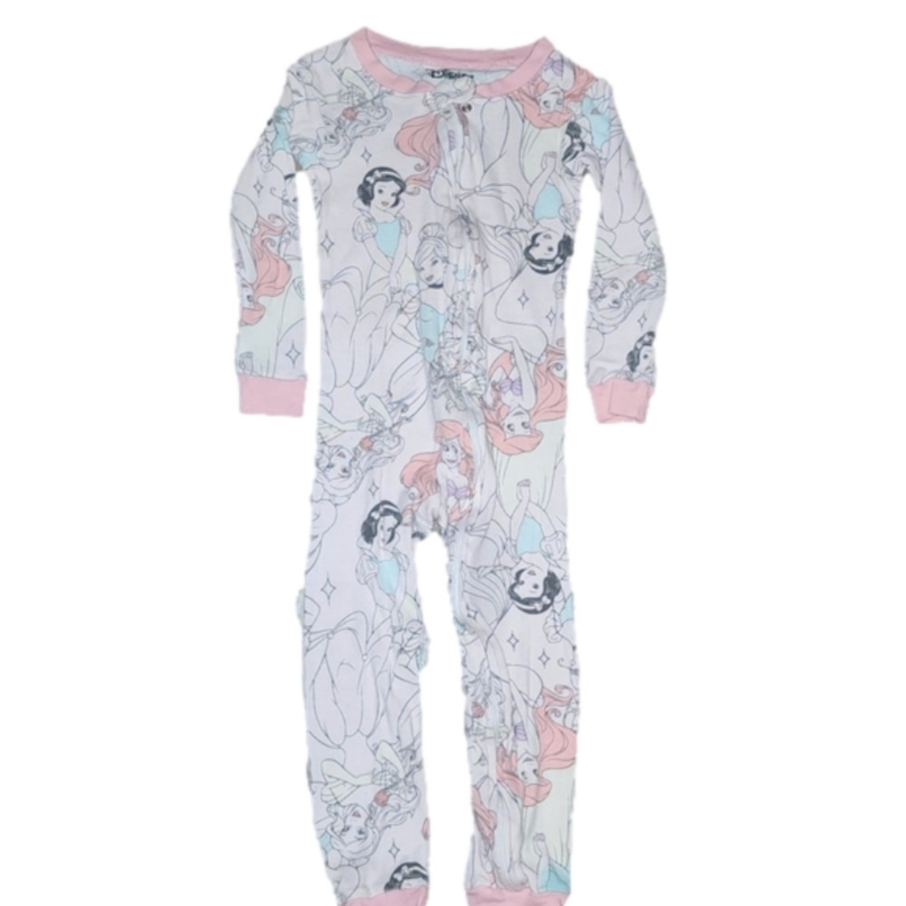 Set of 2 DISNEY Long Sleeve Footies in Minnie Mouse and Princess Patterns - Picture 4 of 5